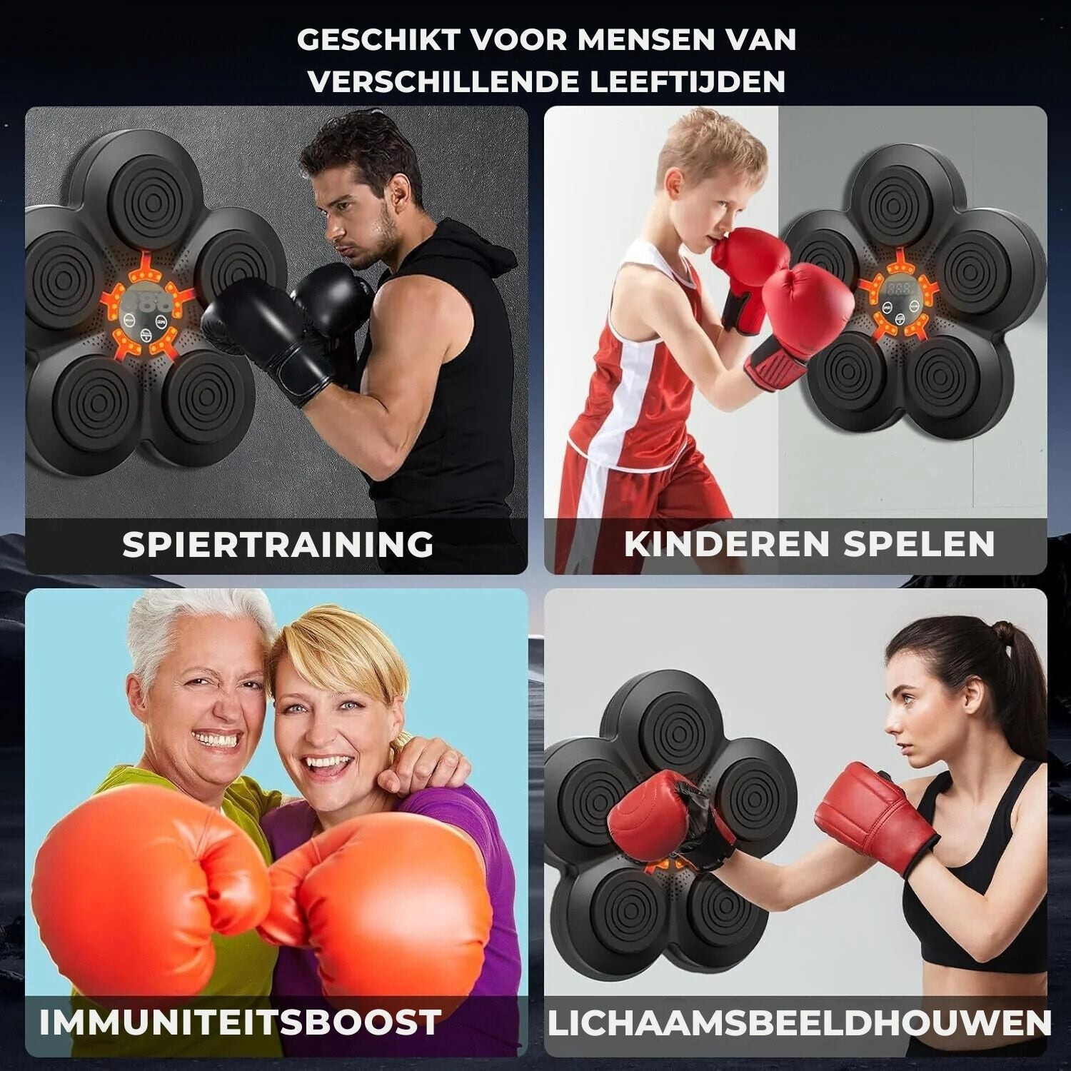 BoxBuddy™ | Interaktiv boksemaskine med smarte sensorer og Bluetooth | Justerbart træningsudstyr til børn og voksne | Holdbart design | Nem montering på væg | Forbedr styrke og reflekser derhjemme