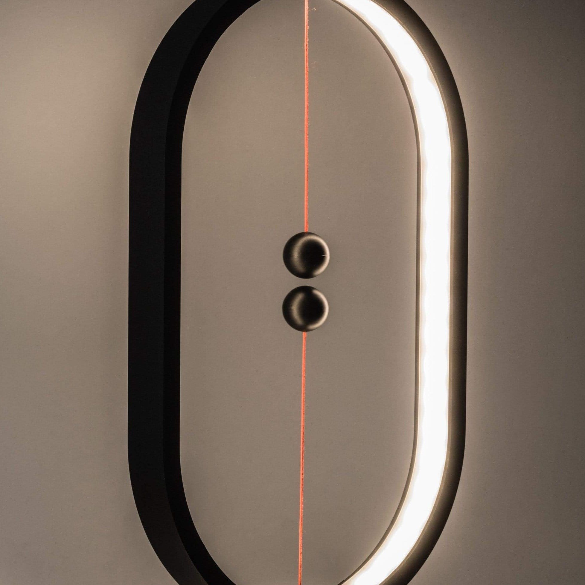 Éclairage de table LED magnétique flottant | Noir | Aluminium & plastique ABS | Design futuriste | 40x20 cm | Économe en énergie | Intérieur moderne