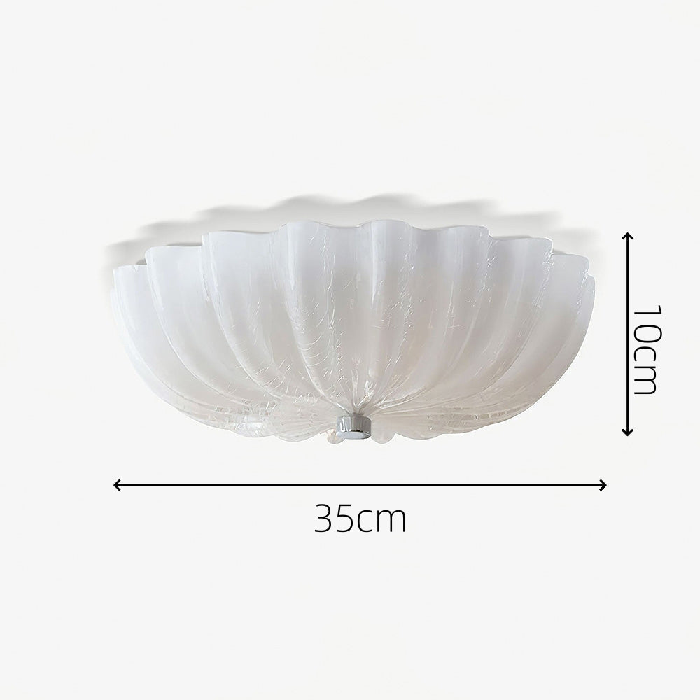 Luminoir | Glaskuppel Deckenlampe | Weiß | 35cm x 10cm | E14 Fassung | Moderne Beleuchtung | Für Wohnzimmer, Esszimmer, Schlafzimmer | CE, UL