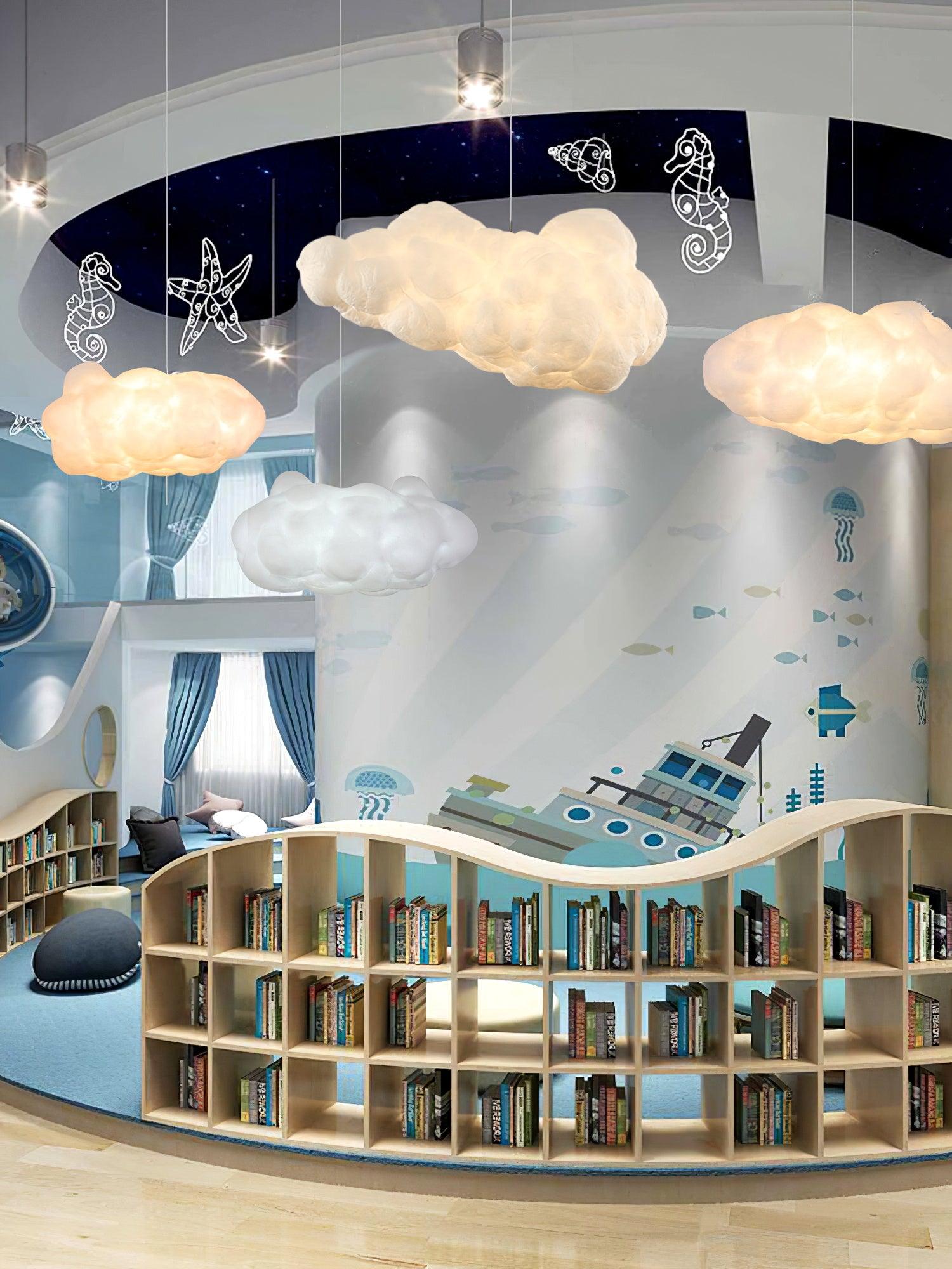 Cloudy Pendel Lampe | Moderne LED Design | Blødt Diffust Lys | Minimalistisk Indretning | UL CE SAA Certificeret | Fastmonteret | Jern Metal Bomuld