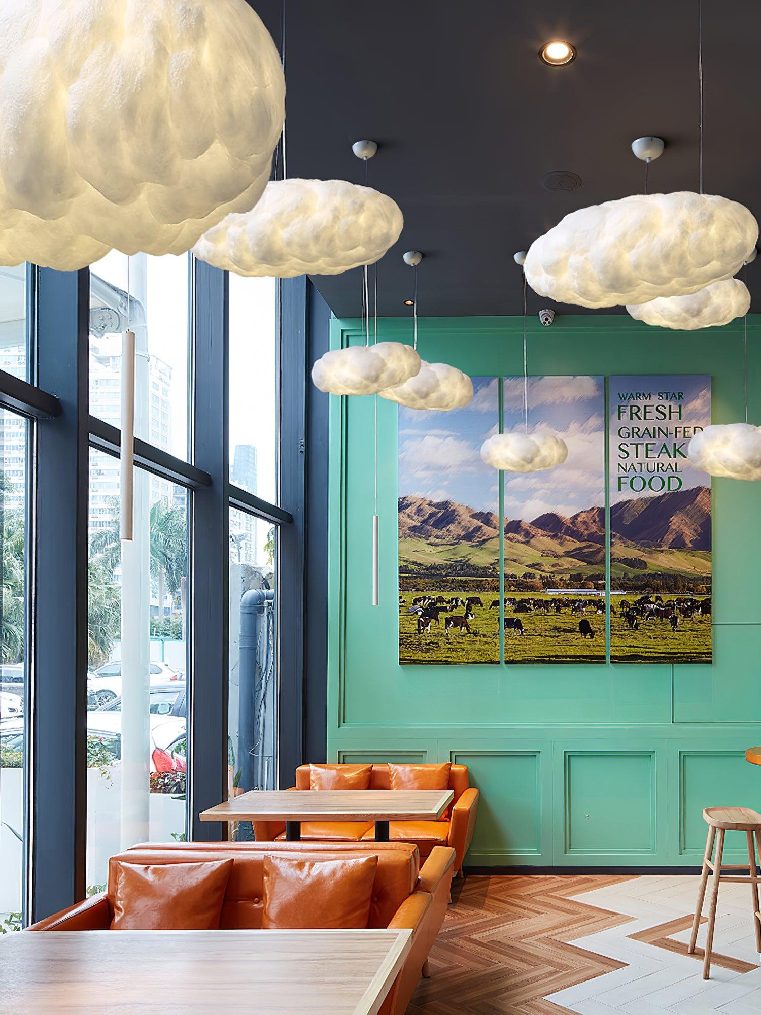 Cloudy Pendel Lampe | Moderne LED Design | Blødt Diffust Lys | Minimalistisk Indretning | UL CE SAA Certificeret | Fastmonteret | Jern Metal Bomuld