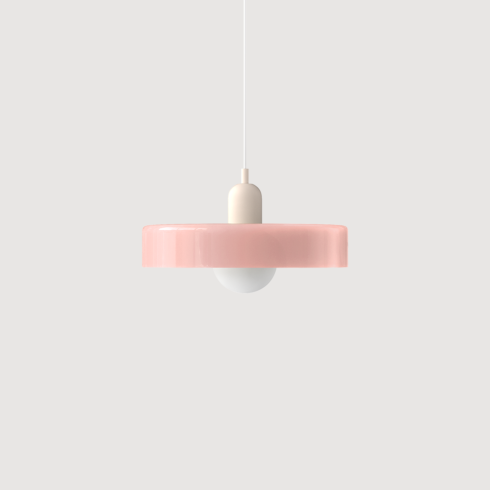 Suspension en verre coloré | Design Bauhaus | Formes géométriques | Diamètre 25/35 cm | Cuisine & Salle à manger | Compatible ampoule G9 | 40W max