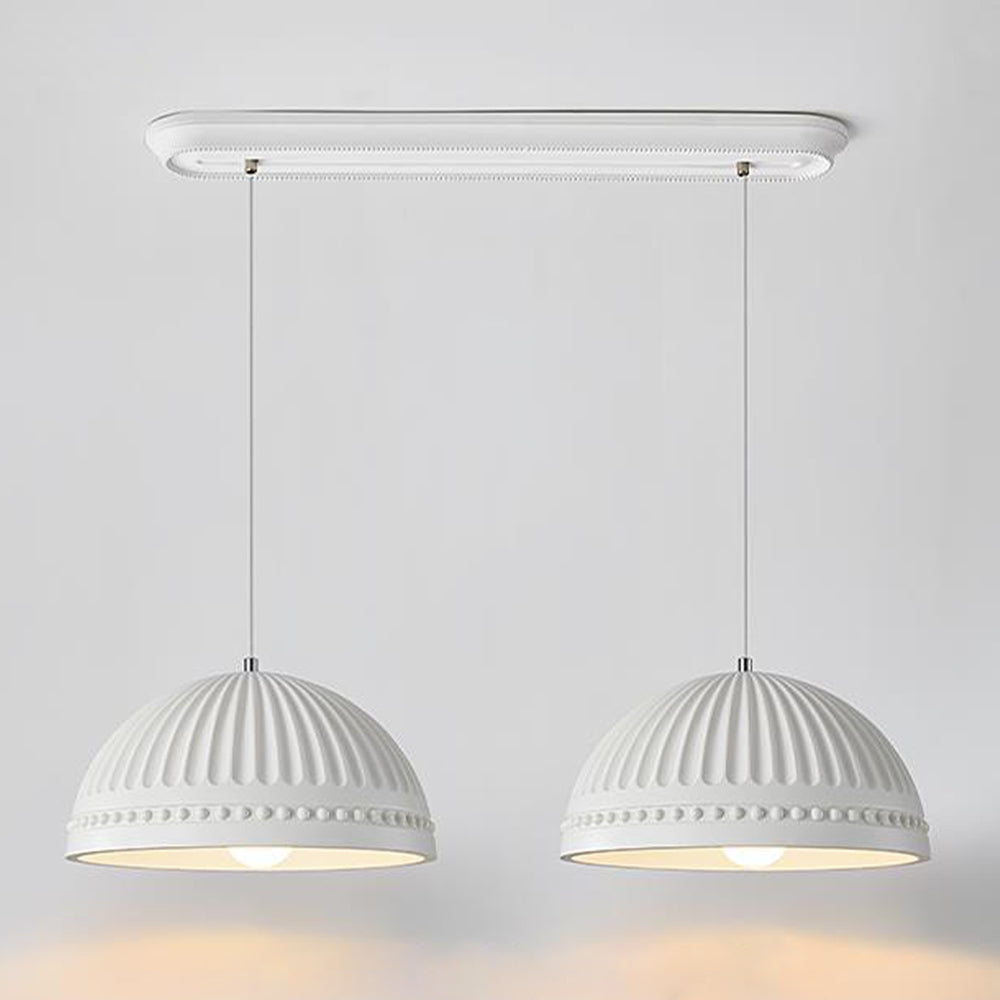 Luminoir | Elegancka, kremowa lampa wisząca LED z żywicy | Regulowana długość 150 cm | Nowoczesny i ponadczasowy design | Idealna do jadalni, salonu