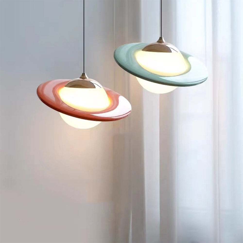 Luminaire LED créatif pour loft | Design en verre coloré | Éclairage moderne | Convient pour cuisine et salon | Diamètre 20 cm | Connexion câblée