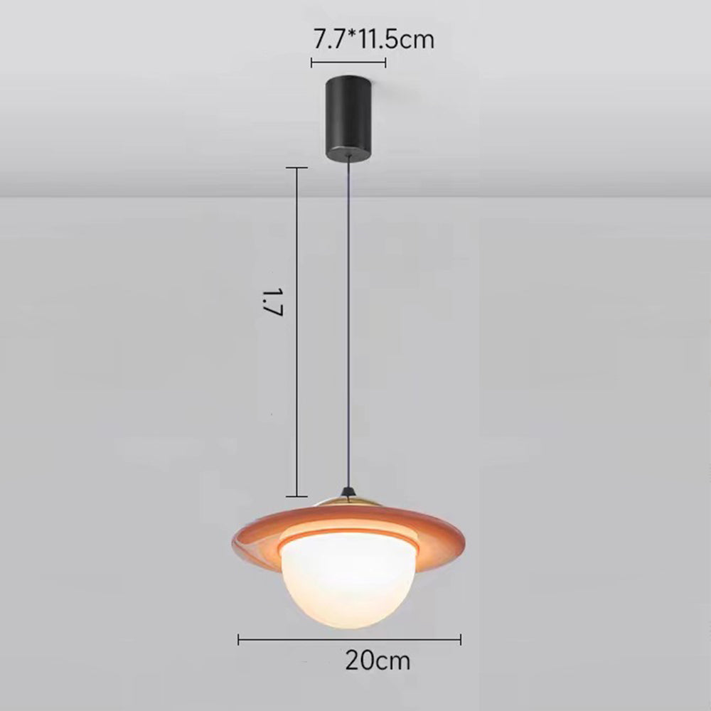 Kreativ LED-taklampa | Färgglad glasdesign | Modern belysning | Lämplig för kök och vardagsrum | 20 cm diameter | Kabelanslutning | CE- och UL-certifierad | Lätt att rengöra | Unikt planetariskt utseende