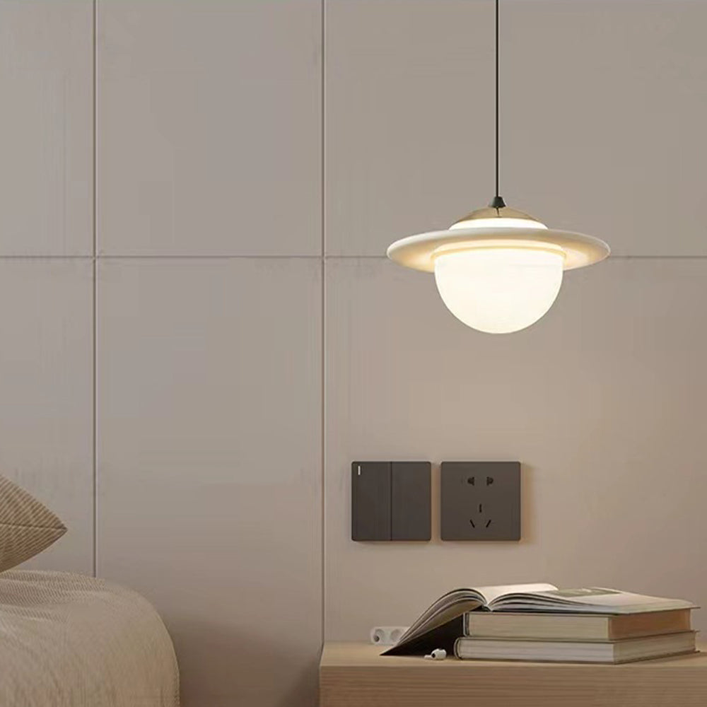 Kreativ LED-taklampa | Färgglad glasdesign | Modern belysning | Lämplig för kök och vardagsrum | 20 cm diameter | Kabelanslutning | CE- och UL-certifierad | Lätt att rengöra | Unikt planetariskt utseende