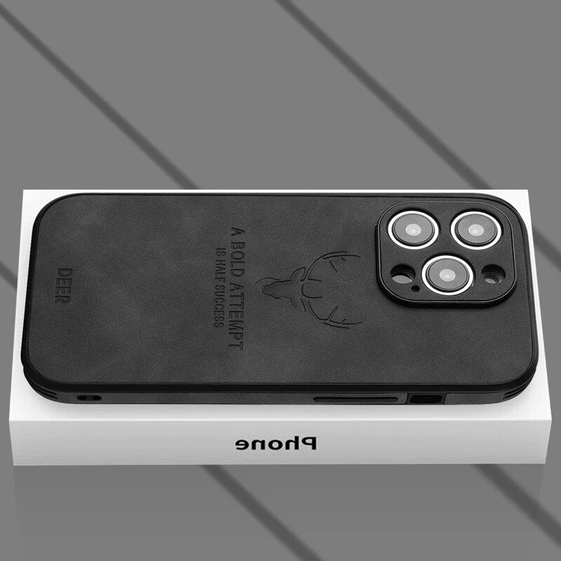 Læderetui til iPhone | Stilrent Design | Stødsikker Beskyttelse | Høj Kvalitet | Tilpasset Pasform | Fås i Flere Farver | Let og Slankt design | Stilfuldt Cover