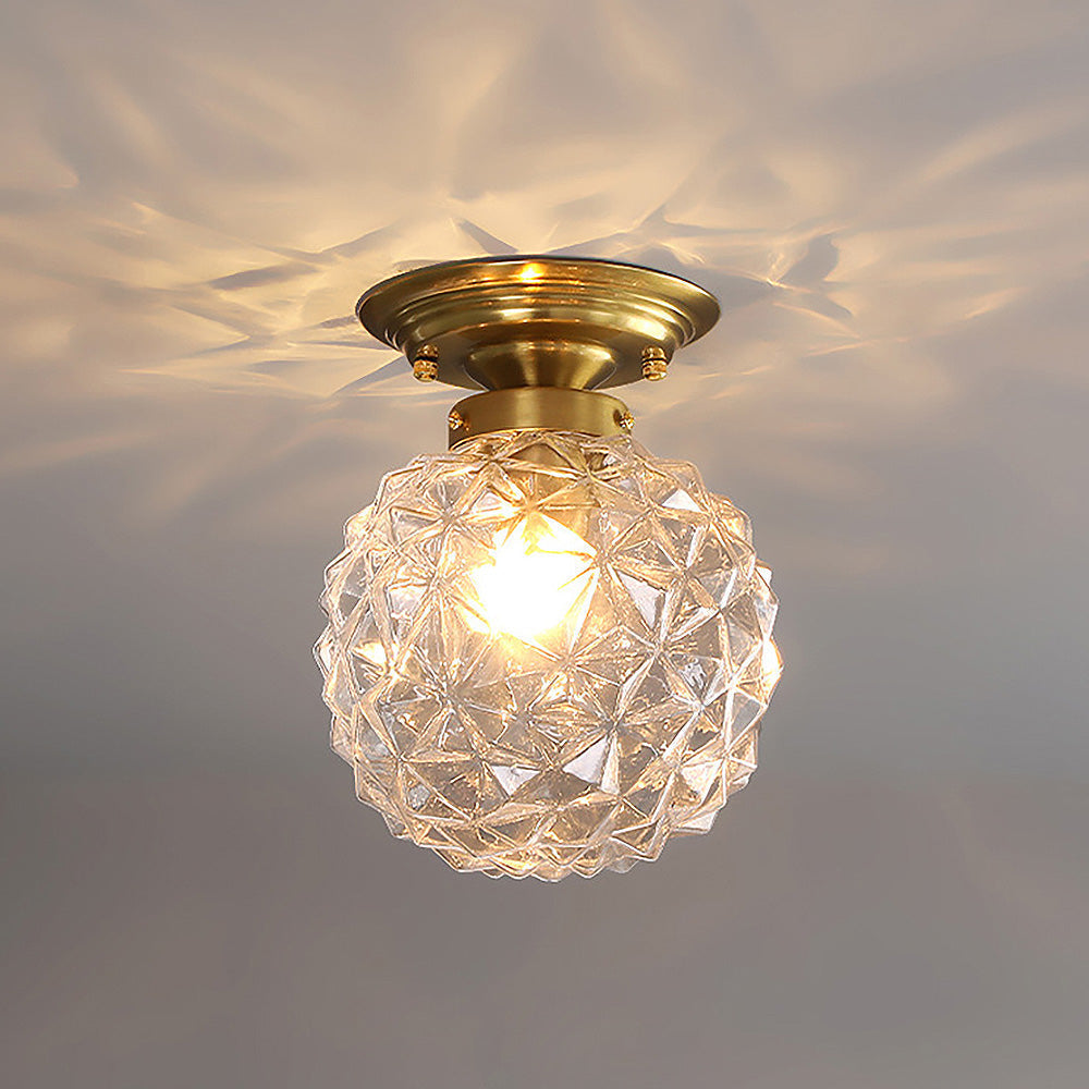 Klare Glaskugel Lampe | Moderne Decke | Rauchgrau/Blau/Klar | D20xH26 cm | E27 Fassung | CE, UL Zertifiziert | Trockene Montage | Wohnzimmer &