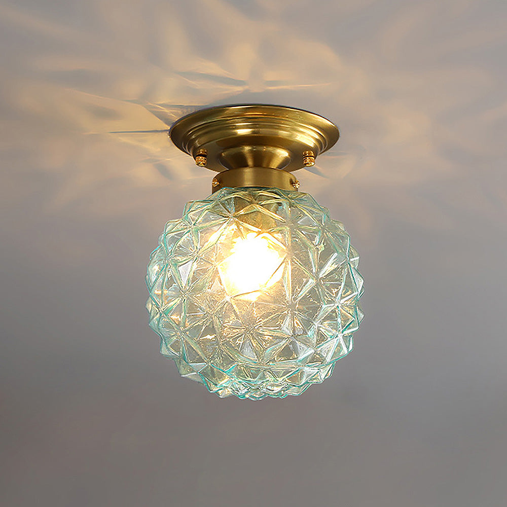 Klare Glaskugel Lampe | Moderne Decke | Rauchgrau/Blau/Klar | D20xH26 cm | E27 Fassung | CE, UL Zertifiziert | Trockene Montage | Wohnzimmer &