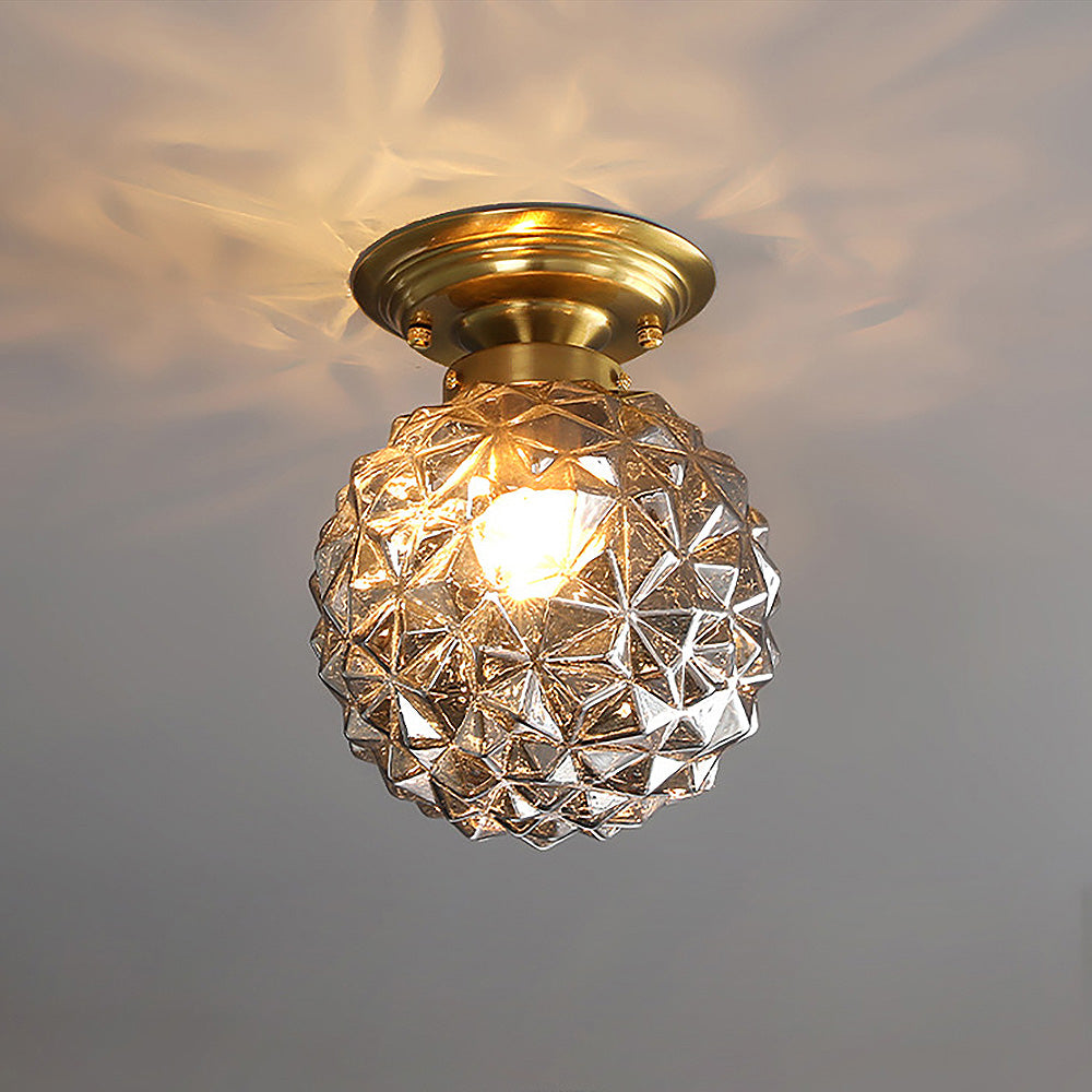 Klare Glaskugel Lampe | Moderne Decke | Rauchgrau/Blau/Klar | D20xH26 cm | E27 Fassung | CE, UL Zertifiziert | Trockene Montage | Wohnzimmer &