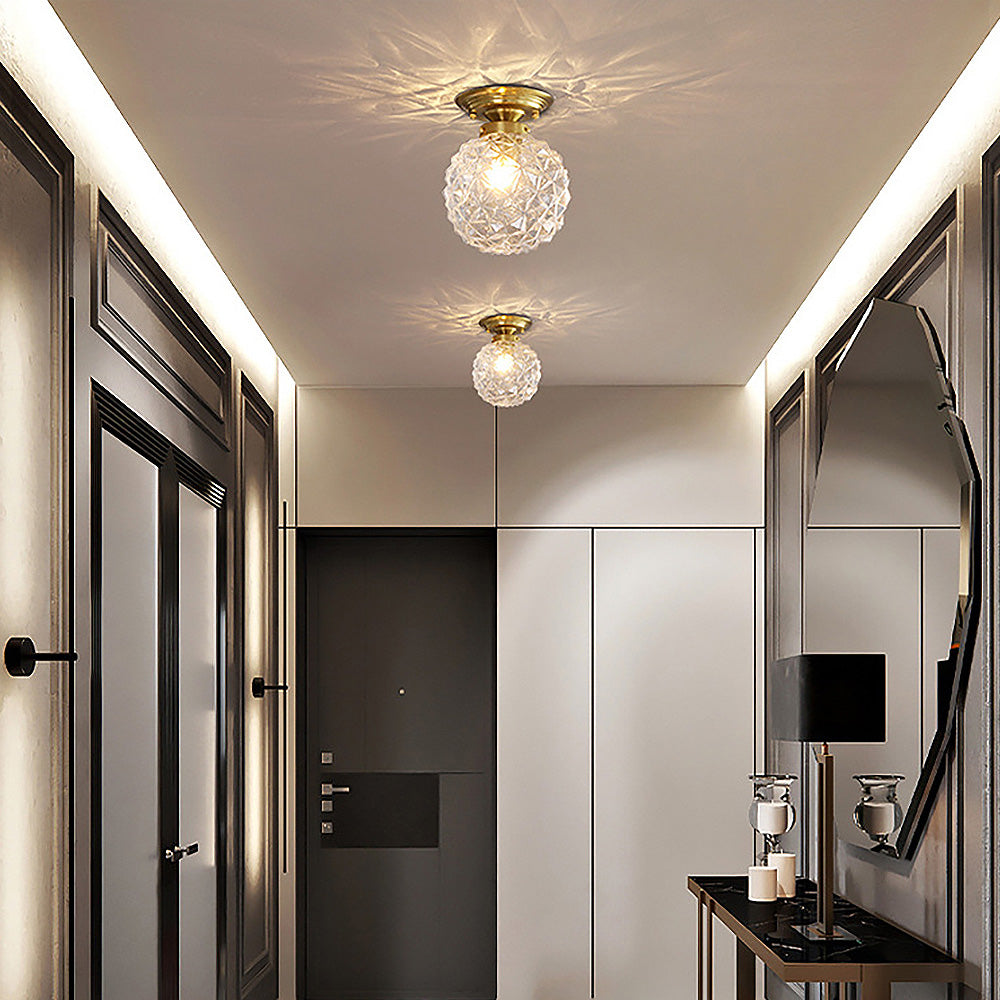 Klare Glaskugel Lampe | Moderne Decke | Rauchgrau/Blau/Klar | D20xH26 cm | E27 Fassung | CE, UL Zertifiziert | Trockene Montage | Wohnzimmer &