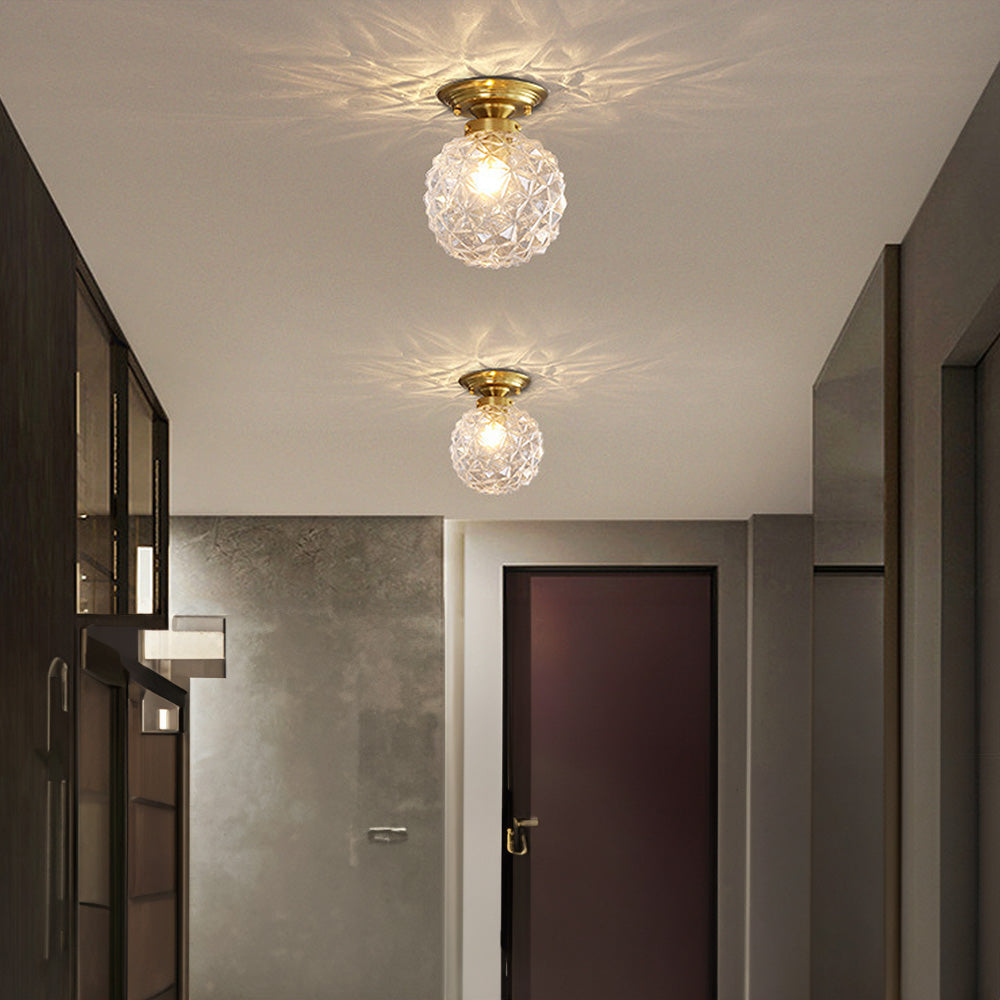 Klare Glaskugel Lampe | Moderne Decke | Rauchgrau/Blau/Klar | D20xH26 cm | E27 Fassung | CE, UL Zertifiziert | Trockene Montage | Wohnzimmer &