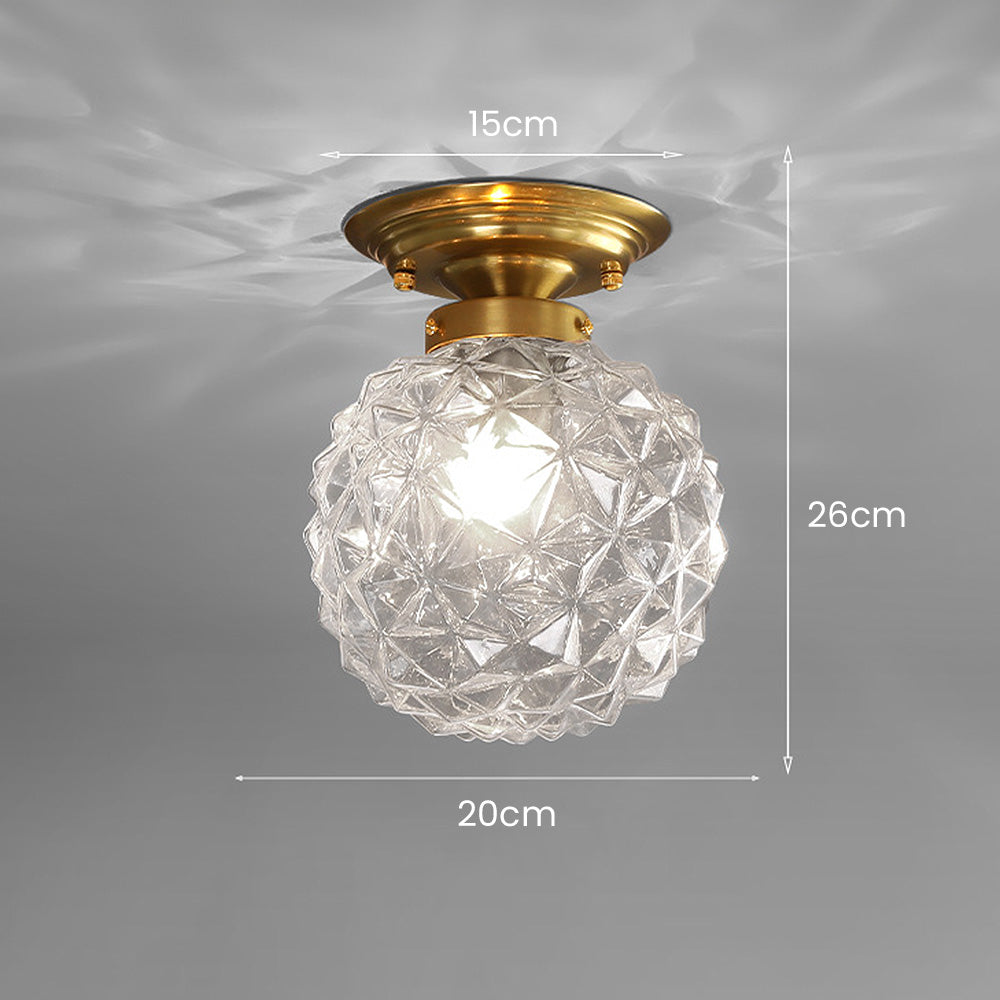 Klare Glaskugel Lampe | Moderne Decke | Rauchgrau/Blau/Klar | D20xH26 cm | E27 Fassung | CE, UL Zertifiziert | Trockene Montage | Wohnzimmer &