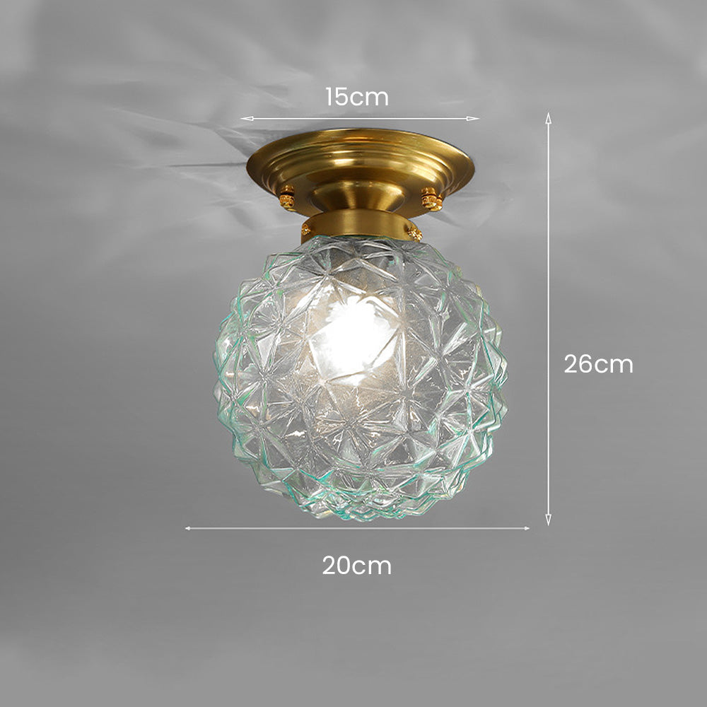 Klare Glaskugel Lampe | Moderne Decke | Rauchgrau/Blau/Klar | D20xH26 cm | E27 Fassung | CE, UL Zertifiziert | Trockene Montage | Wohnzimmer &