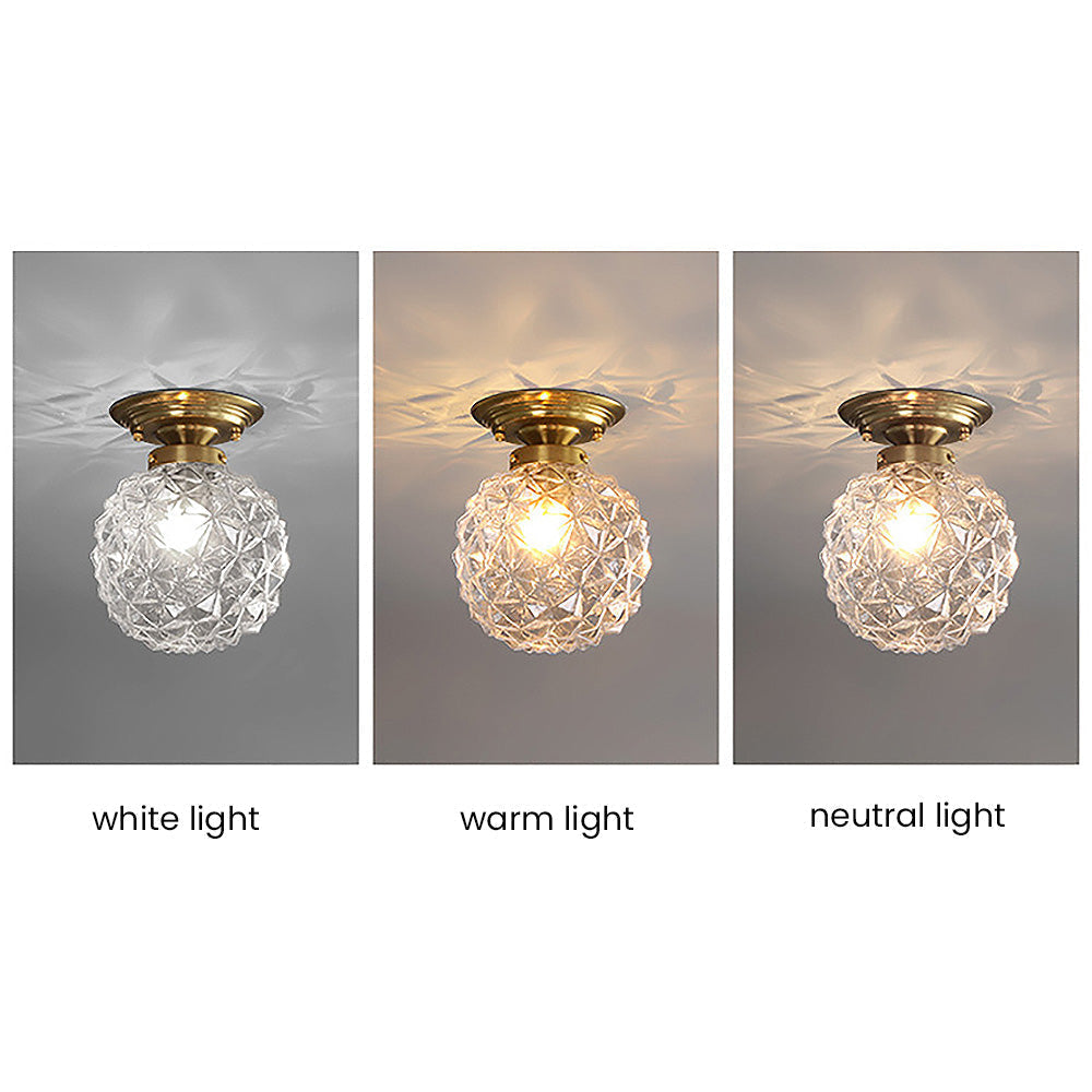 Klare Glaskugel Lampe | Moderne Decke | Rauchgrau/Blau/Klar | D20xH26 cm | E27 Fassung | CE, UL Zertifiziert | Trockene Montage | Wohnzimmer &