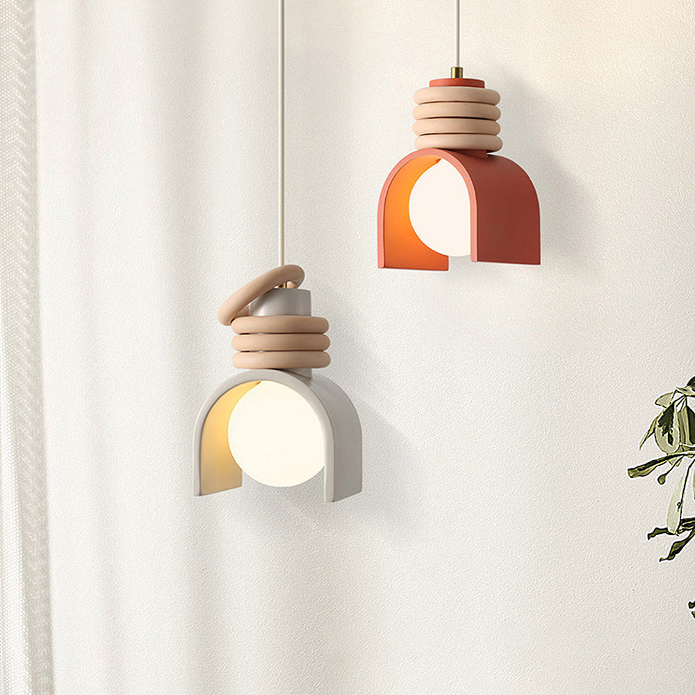 Fransk Inspireret Pendel | Cremeharpiks Design | Elegant Væglampe | Klassisk og Moderne Stil | Ø16 cm x H16 cm | E27 Fatning