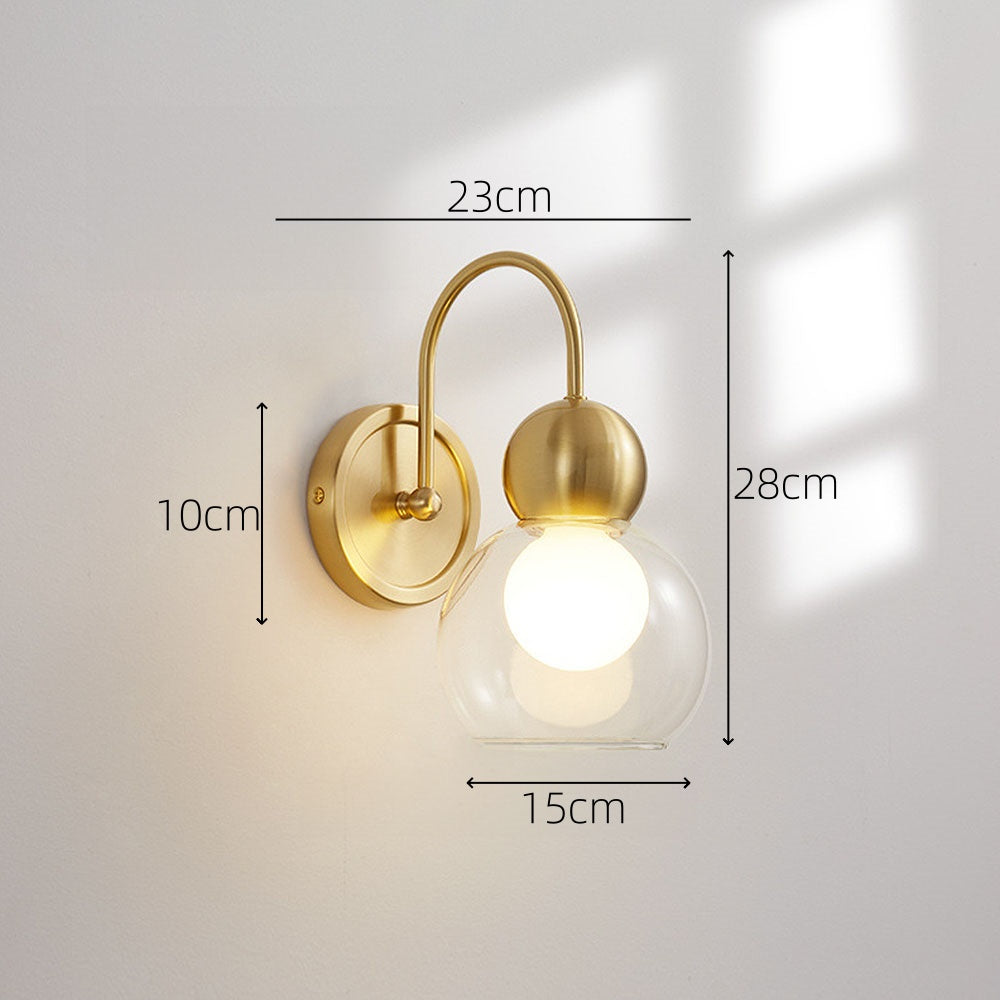 Elegant | Retro | Roterbar | Vägglampa | i | Mässing | och | Glas | Ø21cm | H15cm | Justerbar | Guld | För | Matsal | Vardagsrum | Sovrum