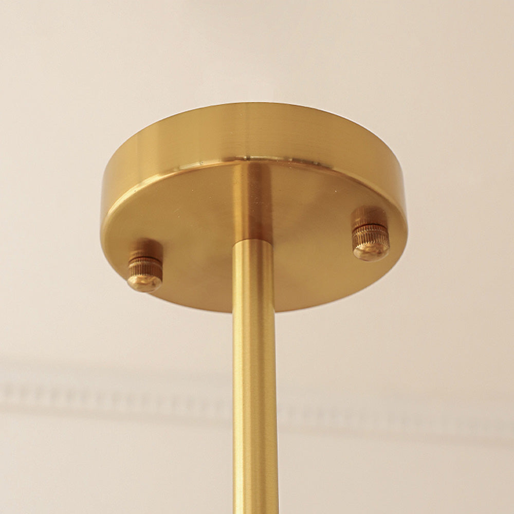 Bauhaus inspirierter Dreischicht-Pendelleuchte | Gelbes Glasdesign | Retro moderne Lichtelement | D40cm x H30cm | Für Esszimmer, Wohnzimmer,