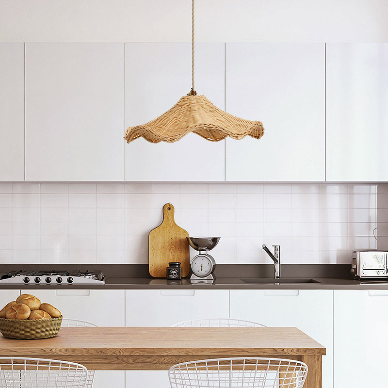 Boheme Rattan Lampe suspendue tissée à la main | Longueur réglable 150 cm | Douille E27 | Max 40W | Matériau en roseau | Ø 30/40/50 cm | Pour salon,