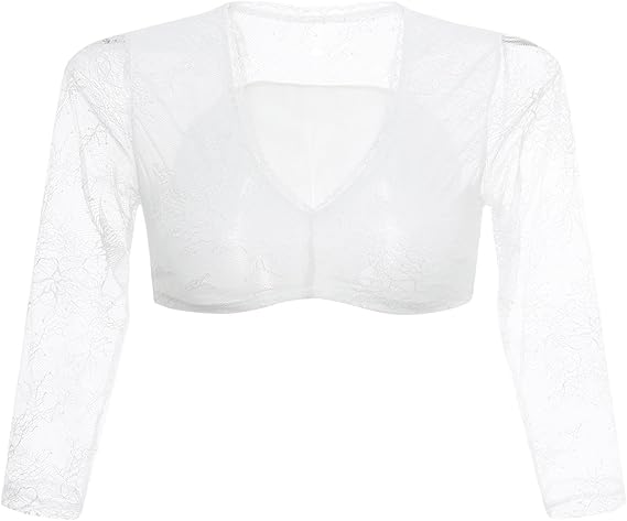 Dirndl Bluse Til Kvinder | Elegant 3/4 Ærmer & Lækker Blonde | Perfekt Til Festlige Anledninger