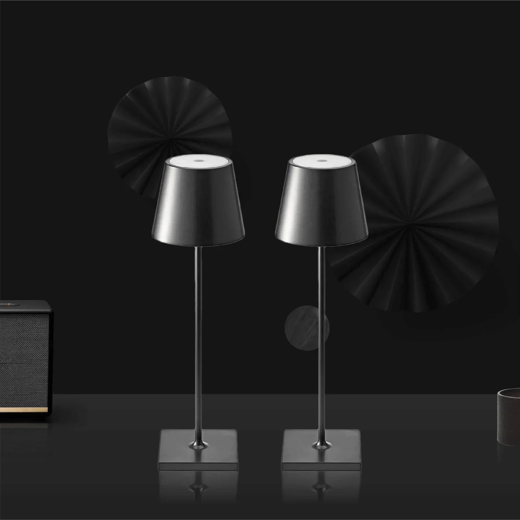 Nora | Lampe design sans fil | Luminosité réglable | Aluminium étanche | Batterie 5.200 mAh | Chargement USB | 12-20 heures de lumière | Blanc chaud
