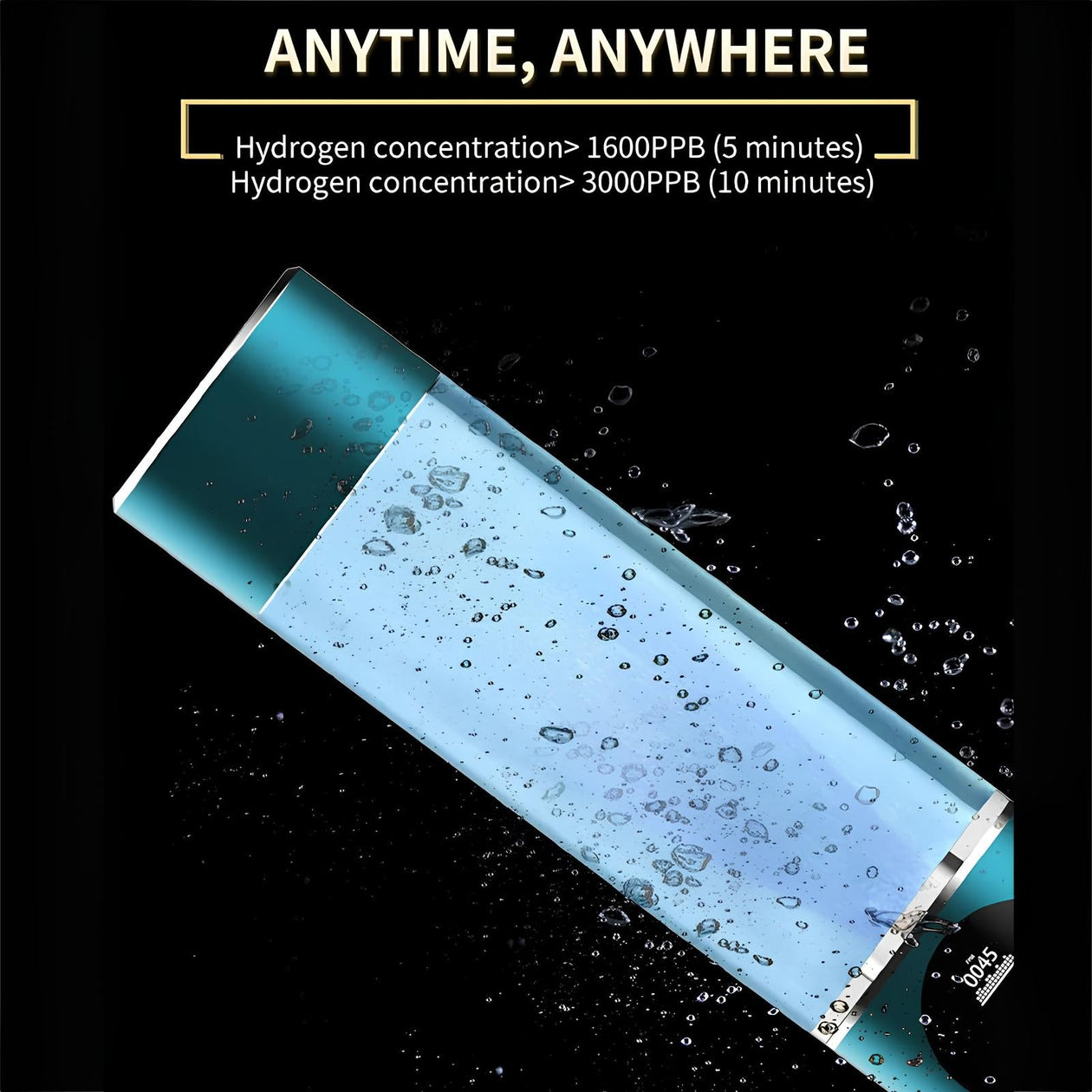Avanceret Hydrogenvandflaske | SPE PEM Teknologi | Rechargeable | OLED Display | Antioxidant Effekt | Hjem & Rejser | Kompatibel Adapter | BPA-fri Materiale | Begræns Modstand | Molekylær Hydrering