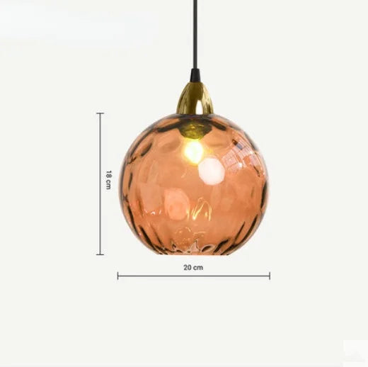 Suspension boule en verre | Design élégant | Éclairage blanc chaud ou blanc froid | Ø18 cm | Douille E27 | Parfait pour salon, salle à manger ou