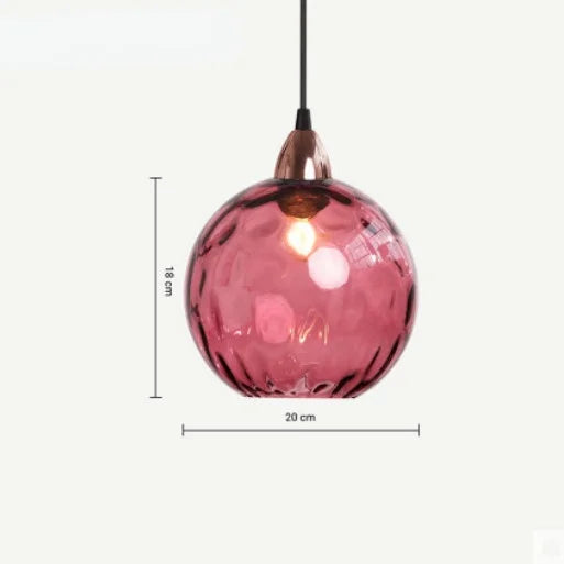 Suspension boule en verre | Design élégant | Éclairage blanc chaud ou blanc froid | Ø18 cm | Douille E27 | Parfait pour salon, salle à manger ou