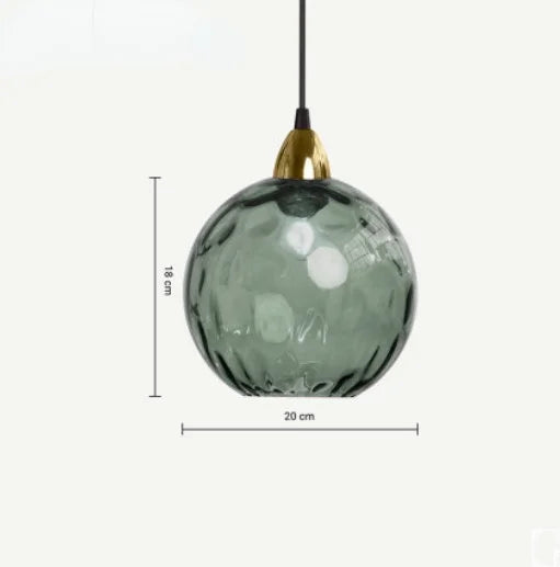 Suspension boule en verre | Design élégant | Éclairage blanc chaud ou blanc froid | Ø18 cm | Douille E27 | Parfait pour salon, salle à manger ou