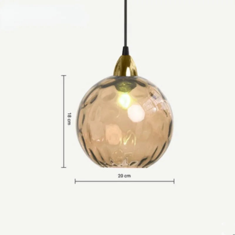 Suspension boule en verre | Design élégant | Éclairage blanc chaud ou blanc froid | Ø18 cm | Douille E27 | Parfait pour salon, salle à manger ou