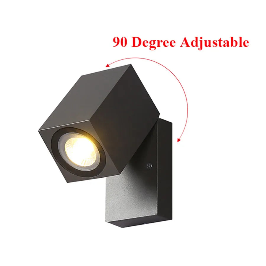 Lampa ścienna zewnętrzna | Regulowana | Wodoodporna | LED | Jasne światło | Solidna konstrukcja | Trwała | Nadaje się do willi i werand | 31 x 65 x