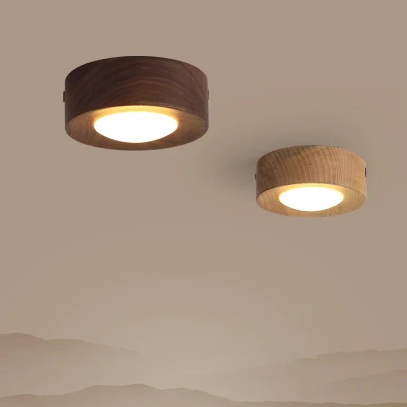 WoodAura | Lampe de loft élégante en noyer | Technologie LED | Éclairage naturel | Durable | Artisanat de haute qualité | Idéale pour salon et