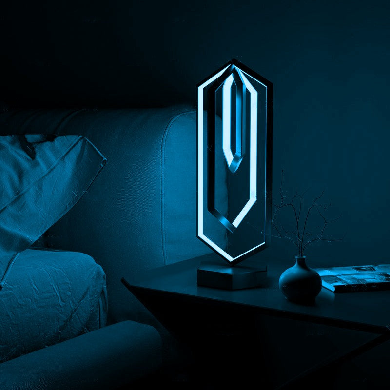 Lampe d'éclairage LED intelligente | Design géométrique | Contrôle par application | Effets multicolores | Compatible Bluetooth | Fonction dimmable