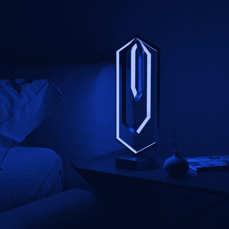 Lampe d'éclairage LED intelligente | Design géométrique | Contrôle par application | Effets multicolores | Compatible Bluetooth | Fonction dimmable