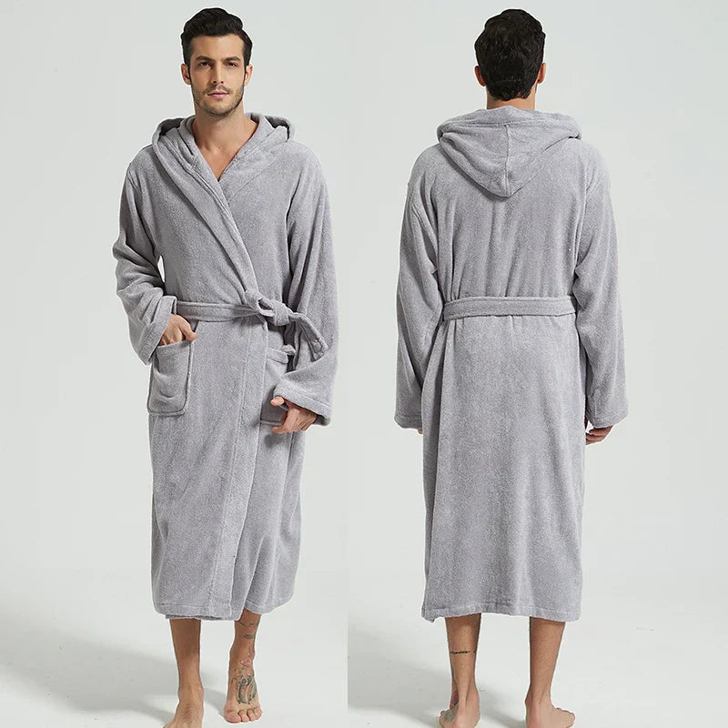 Bomuldsbadekåbe | Hætte | Åndbar | Til Hjemmet & Spa | CottonHood | Naturligt Materiale | Komfortabel & Stilfuld | Peignoir | Pool & Spa Anvendelse | Let Vedligeholdelse | 100% Bomuld
