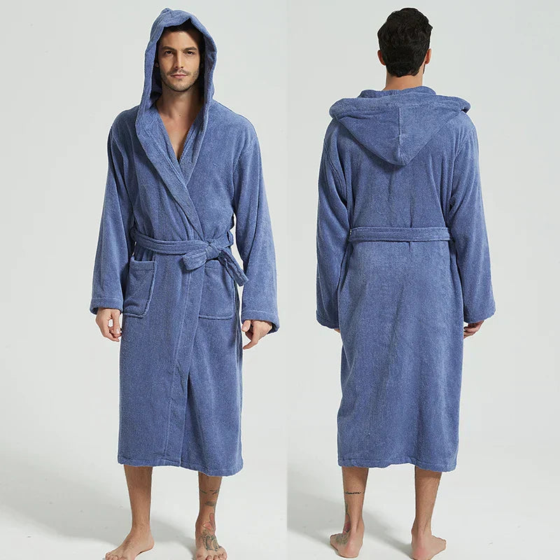 Bomuldsbadekåbe | Hætte | Åndbar | Til Hjemmet & Spa | CottonHood | Naturligt Materiale | Komfortabel & Stilfuld | Peignoir | Pool & Spa Anvendelse | Let Vedligeholdelse | 100% Bomuld