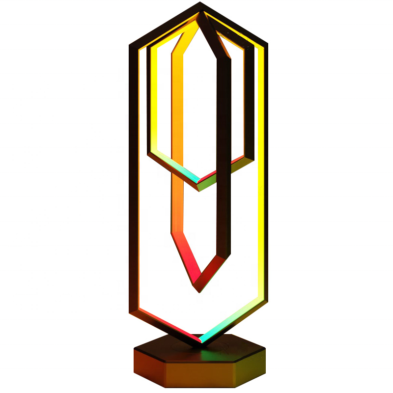 Lampe d'éclairage LED intelligente | Design géométrique | Contrôle par application | Effets multicolores | Compatible Bluetooth | Fonction dimmable