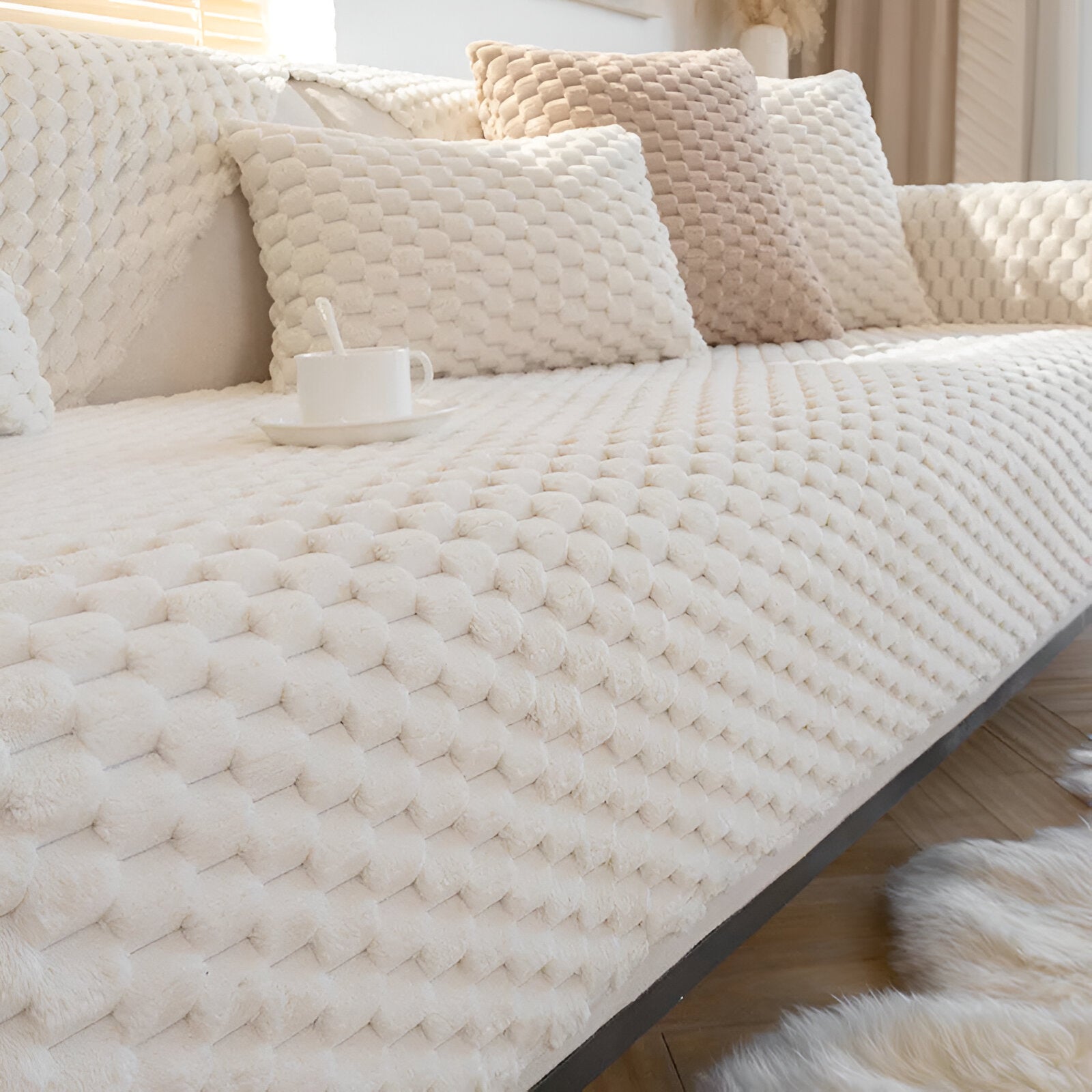 Blødt Sofaovertræk | CozyCover | 100% Polyester | Maskinvaskbar | Slidstærk og Komfortabel Beskyttelse | Passer til Forskellige Sofaer