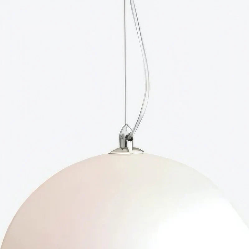Hrafen Loftlampe | Glas Pendel | Unik Dome Design | Orange og Hvid | Elegant Atmosfære | E27 Fatning | Moderne Belysning | Akryl og Metal | 110-240V | Til Stue, Kontor, Café | IP20