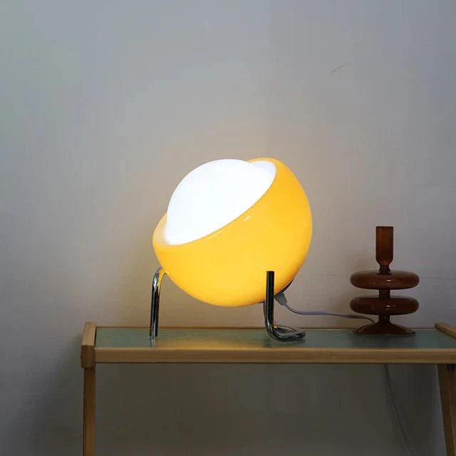 Lampe ronde | Fer et verre | Blanc/Rose | LED | AC 90-260V | E27 | 3 couleurs de lumière | Finition acier poli | 25x21 cm | Design