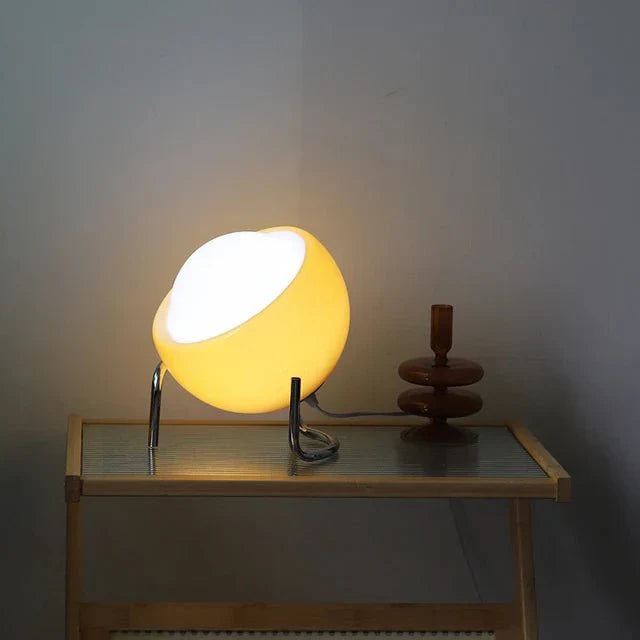 Lampe ronde | Fer et verre | Blanc/Rose | LED | AC 90-260V | E27 | 3 couleurs de lumière | Finition acier poli | 25x21 cm | Design