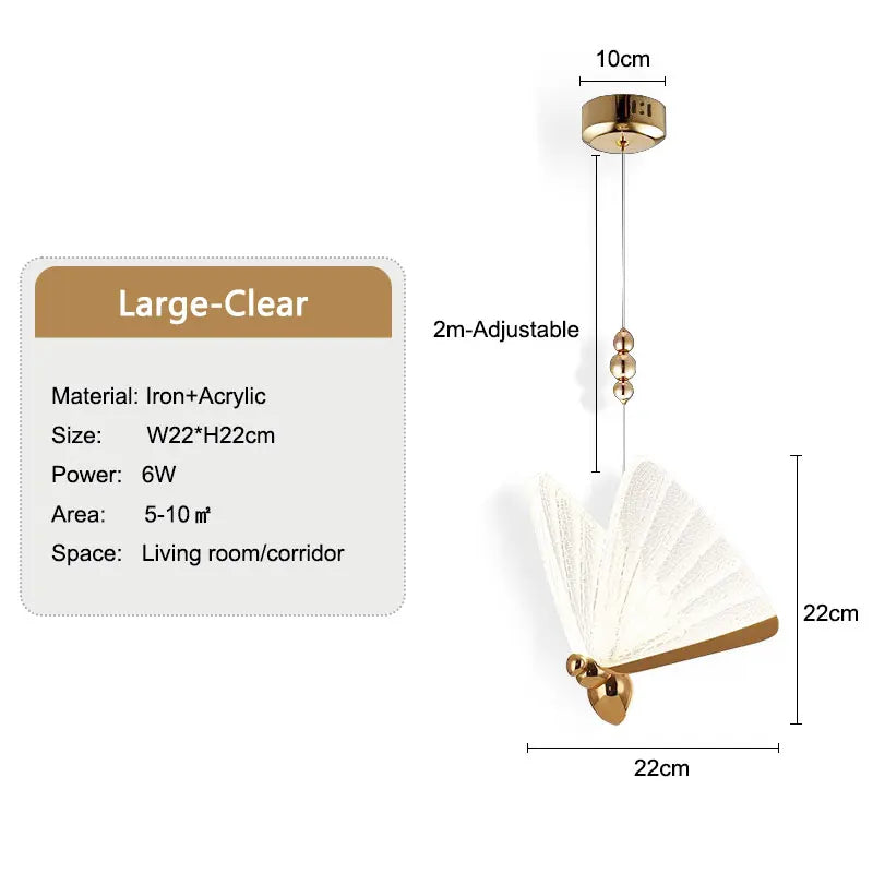 Luminoir Lampe Suspendue Inspirée du Papillon | Éclairage Plafonnier Élégant | Lumière LED Chaude | Design Moderne | Construction Métallique