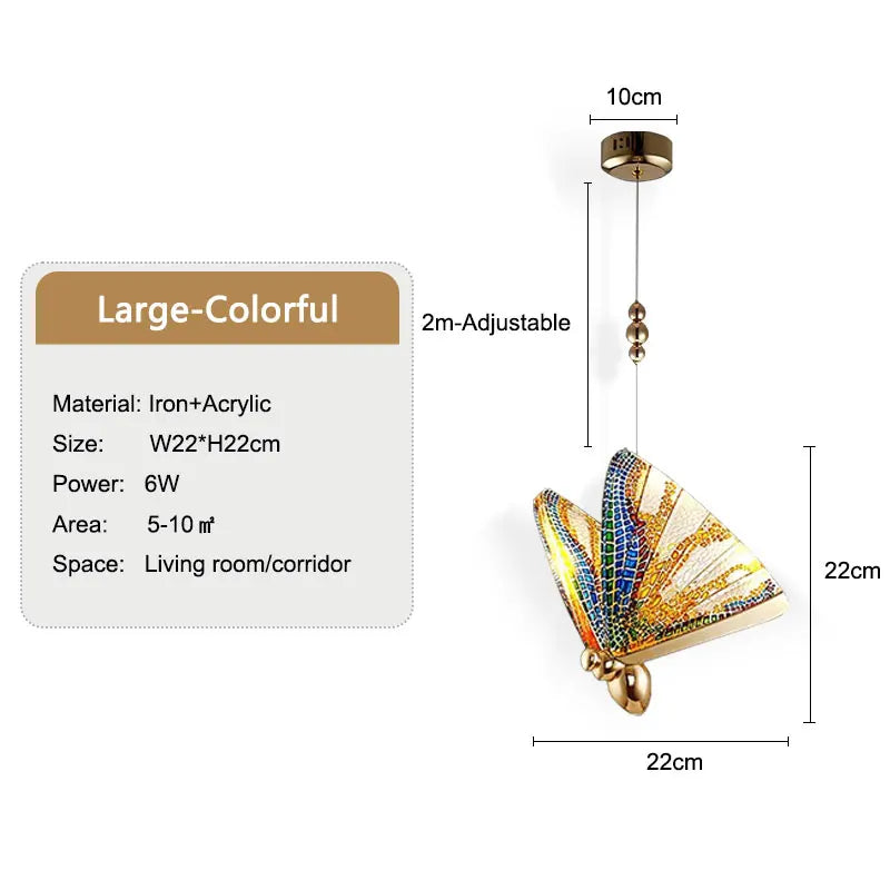 Luminoir Lampe Suspendue Inspirée du Papillon | Éclairage Plafonnier Élégant | Lumière LED Chaude | Design Moderne | Construction Métallique