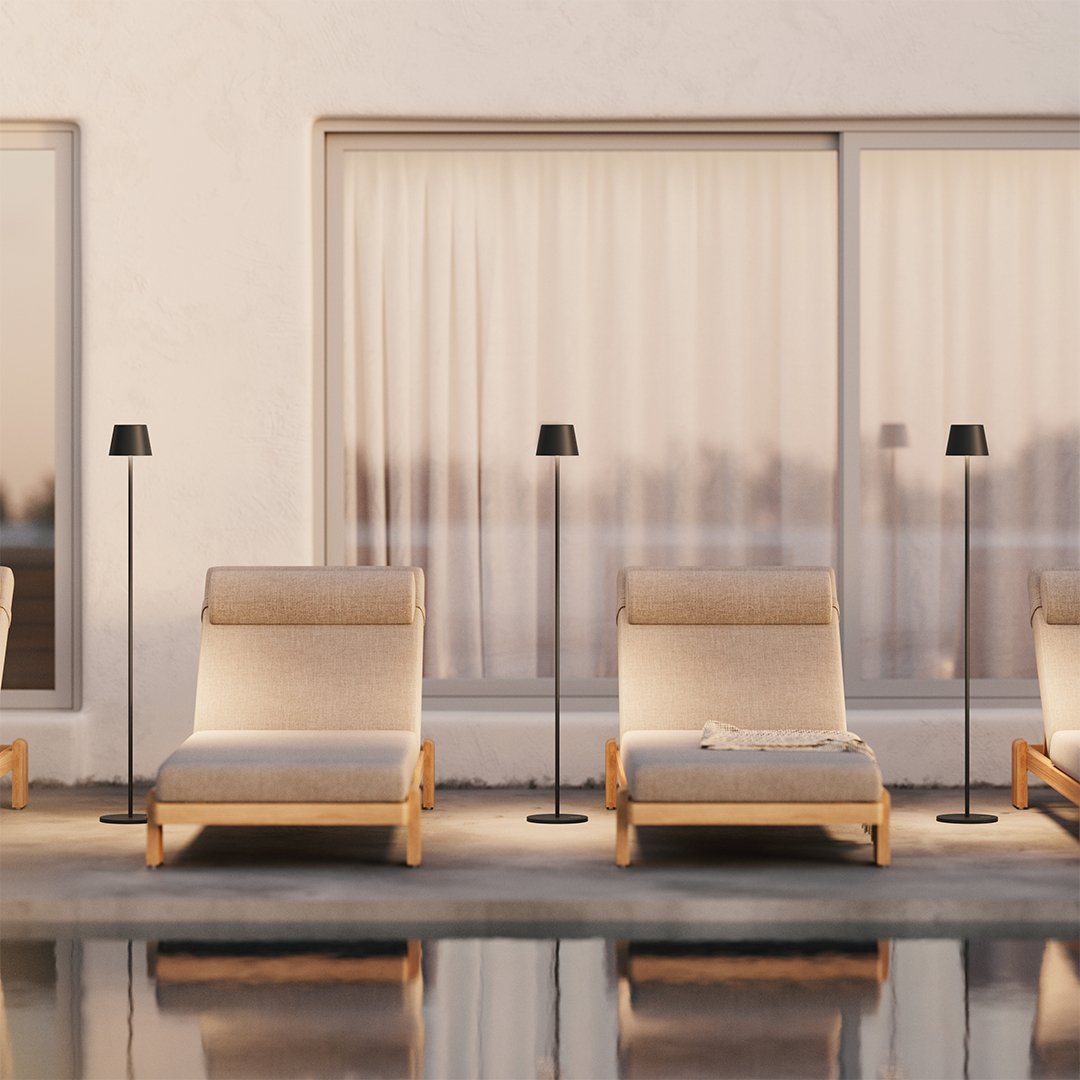 Rilano | Justierbares LED-Licht | Wiederaufladbarer Akku | 10 Stunden Betriebszeit | Stilvolles Design | Warme Farbtemperatur 2700K | Innen- und