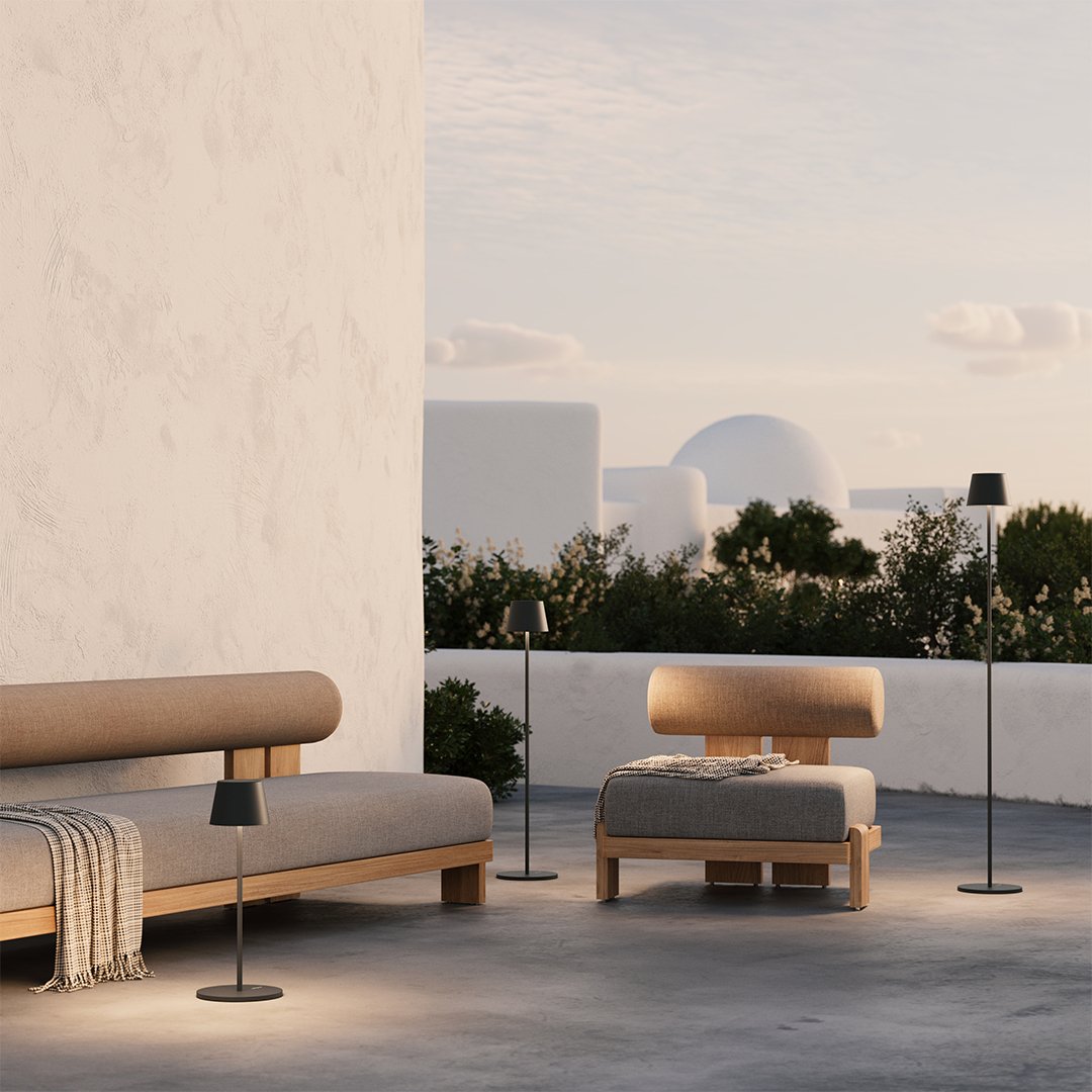 Rilano | Justierbares LED-Licht | Wiederaufladbarer Akku | 10 Stunden Betriebszeit | Stilvolles Design | Warme Farbtemperatur 2700K | Innen- und