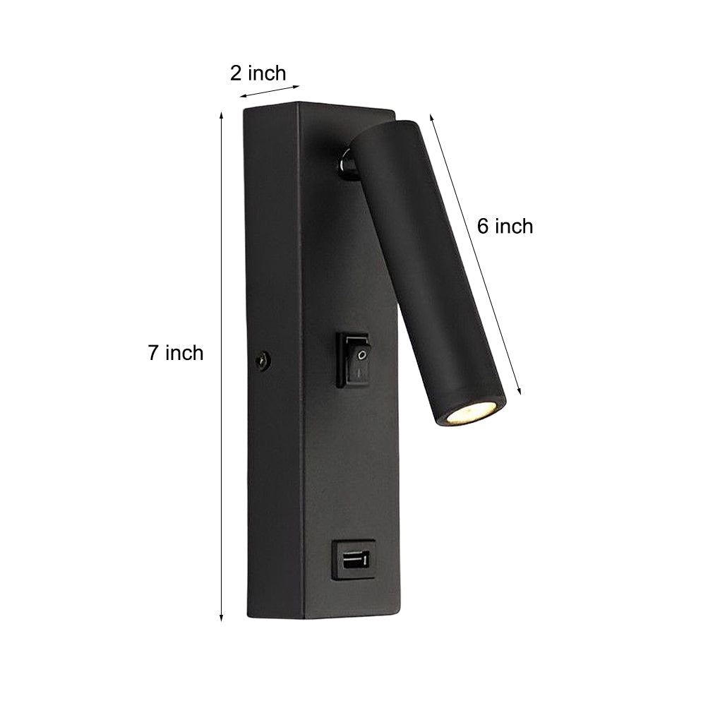 Luxi Light | Justierbare LED-Wandleuchte | USB-Ladung | Modernes Design | Leseleuchte | 30x10x5 cm | Metall | Eingebauter