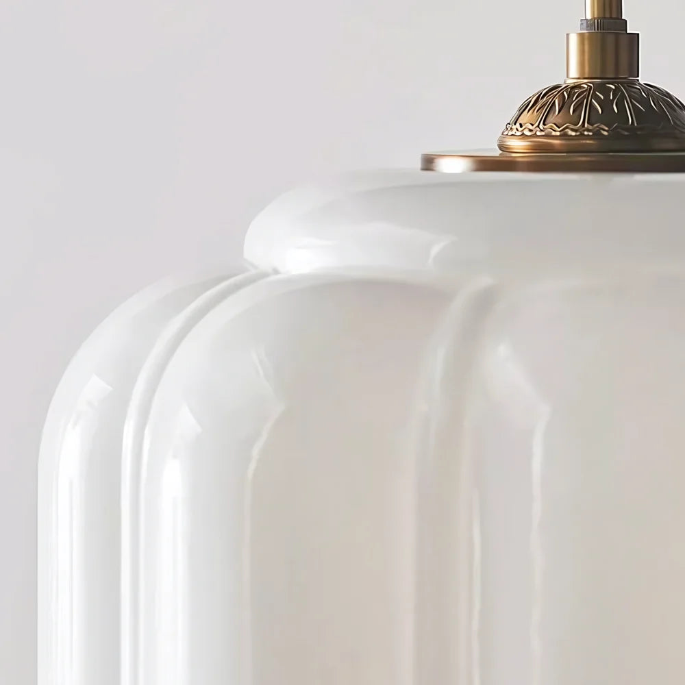 Liora | Vintage Glasloftlampe | Eloise | Justerbar Messing finish | Loftbelysning | Retro Design | Stue | Soveværelse | Køkkenø | Spisestue | E26 Sokkel 60W