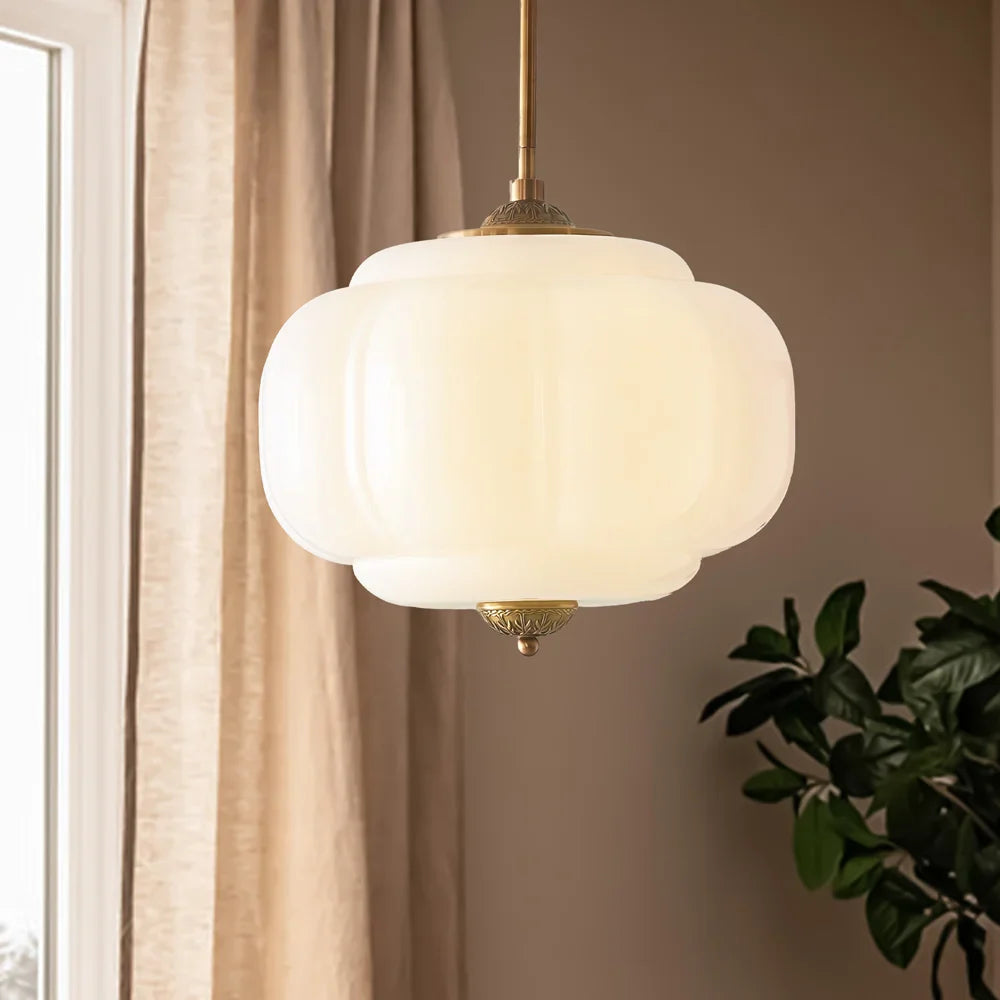 Liora Vintage | Eloise Pendel Lampe | Mælkeglas | Loftslys Design | Hjem & Indretning | Retro Stil