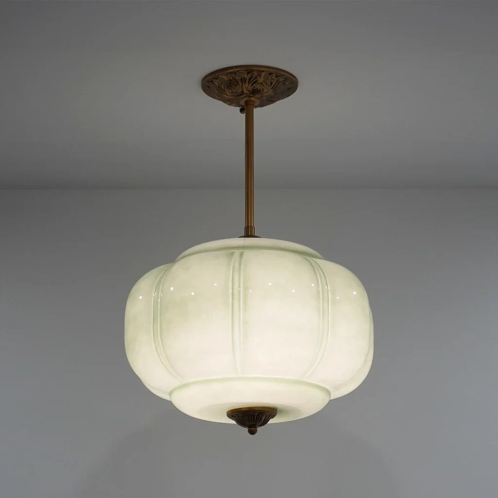 Liora | Vintage Glasloftlampe | Eloise | Justerbar Messing finish | Loftbelysning | Retro Design | Stue | Soveværelse | Køkkenø | Spisestue | E26 Sokkel 60W