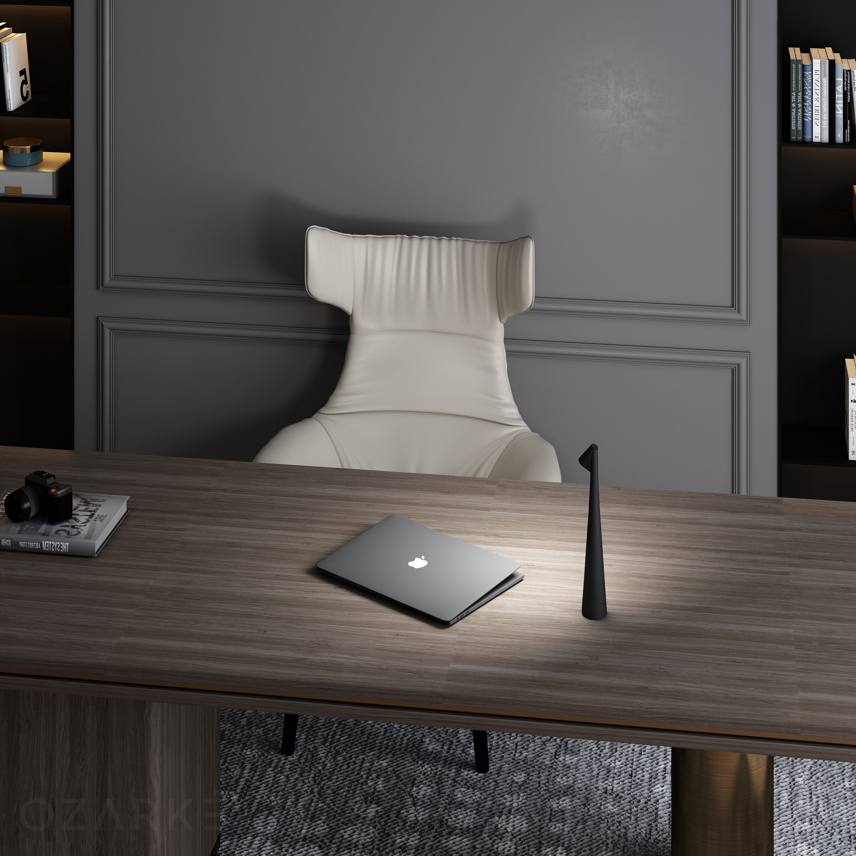 Lumi Slim | Lampe de table rechargeable | Design moderne et mince | Aluminium | LED | 35 cm de hauteur | Disponible en gris, noir et blanc | Batterie